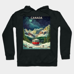 Canada Aurora Boreal Vintage Poster Tourism Hoodie